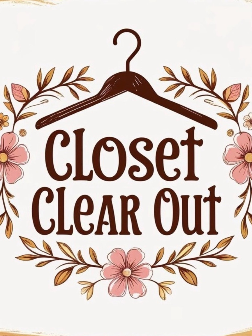 Closet Clear Out Graphic Sign - Floral Hanger Design